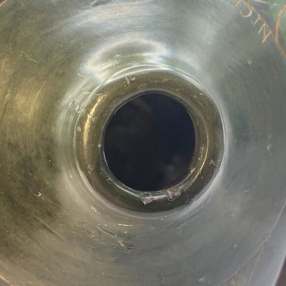 Vintage Green and Grey Nicaraguan Lattice Pierced Pottery Luminary Candle - Picture 5 of 13